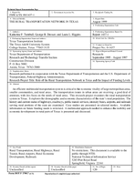 The Rural Transportation Network in Texas