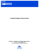 Proposed testing of concrete sealers