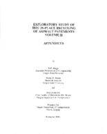 Exploratory study of hotinplace recycling of asphalt pavements volume II  appendices
