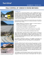 Field Control of Concrete Paving Mixtures techbrief