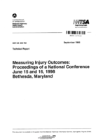Measuring injury outcomes  proceedings of a National Conference