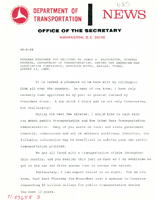Speeches by US Department of Transportation General Counsel James A Washington
