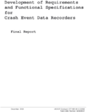 Development of requirements and functional specifications for crash event data recorders final report