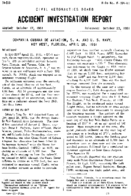 Investigation of Aircraft Accident COMPANIA CUBANA DE AVIACION AND US NAVY KEY WEST FLORIDA 19510425