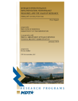 Montana Department of Transportation Research Peer Exchange  Implementation Performance Measures and the Value of Research