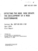 Detecting the High Risk Driver The Development of a Risk Questionnaire