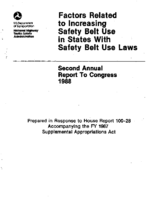 Factors Related to Increasing Safety Belt Use in States with Safety Belt Use Laws Second Annual Report to Congress