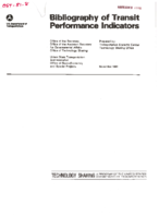 Bibliography of Transit Performance Indicators