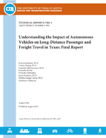 Understanding the Impact of Autonomous Vehicles on LongDistance Passenger and Freight Travel in Texas Final Report