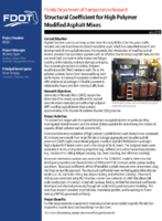 Structural Coefficient for High Polymer Modified Asphalt Mixes Summary