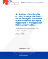 An analysis of the benefits of using underground tanks for the storage of stormwater runoff generated at Virginia Department of Transportation maintenance facilities