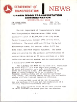 Department of Transportation News Urban Mass Transportation Administration UMTA 7874