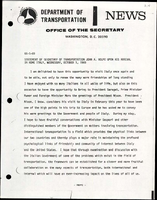 Statement of Secretary of Transportation John A Volpe upon his Arrival in Rome