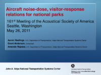 Aircraft noisedose visitor response relations for national parks