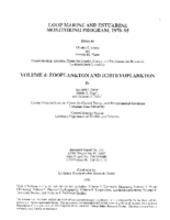 LOOP marine and estuarine monitoring program 197895  volume 4  zooplankton and ichthyoplankton