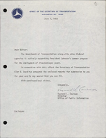 Letter Submitted by Secretary of Transportation Alan S Boyd