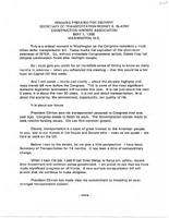 Deputy Secretary of Transportation Mortimer Downey Speeches May 1998