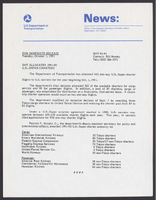 Department of Transportation News Releases OctoberDecember 1991