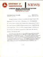 Department of Transportation News Urban Mass Transportation Administration UMTA 7388