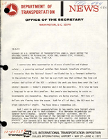 Remarks by US Secretary of Transportation John A Volpe before the National Council on Alcoholism Complete