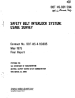 Safety Belt Interlock System Usage Survey 1975