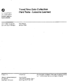 Travel Time Data Collection Field Tests  Lessons Learned 1996
