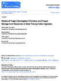 Review of Project Development Practices and Project Management Resources at State Transportation Agencies