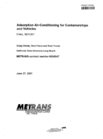 Adsorption AirConditioning for Containerships and Vehicles 2001