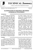 Classification of Railroad Crossings in Indiana by Roughness Technical Summary