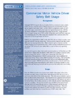 Commercial Motor Vehicle Driver Safety Belt Usage