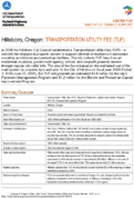 Hillsboro Oregon Transportation Utility Fee TUF