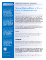 Stress and Fatigue Effects of Driving Longer Combination Vehicles
