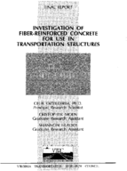 Investigation of fiberreinforced concrete for use in transportation structures