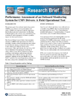 Performance Assessment of an Onboard Monitoring System for CMV Drivers A Field Operational Test Research Brief