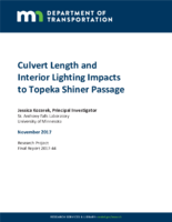 Culvert Length and Interior Lighting Impacts to Topeka Shiner Passage
