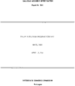 Interstate Commerce Commision Report of the Accident  Investigation Occuring on the PENNSYLVANIA MACE OH