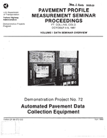 Pavement Profile Smoothness Seminar Proceedings Fort Collins Colorado October 5  8 1987 Volume I