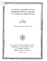 A Summary Report on Soil Stabilization by the Use of Chemical Admixtures