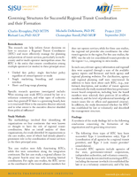 Governing Structures for Successful Regional Transit Coordination and their Formation Research Brief