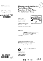 Elimination of Quinine in Two Subjects after Ingestion of Tonic Water An Exploratory Study