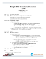 Freight 2055 roundtable discussion agenda Wednesday July 8 2015 Arlington Texas