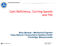 Cant deficiency curving speeds and tilt