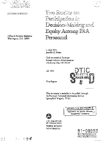 Two studies on participation in decisionmaking and equity among FAA personnel