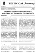 The Effectiveness of Maintenance and Its Impact on Capital Expenditures Technical Summary