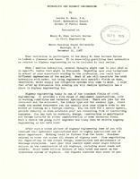 Hydraulics and Highway Engineering Presented at the Henry M Shaw Lecture Series in Civil Engineering