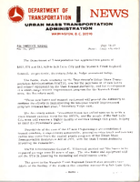 Department of Transportation News Urban Mass Transportation Administration UMTA 7237
