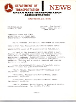 Department of Transportation News Urban Mass Transportation Administration UMTA 76142 Summary of Grant and Other Activities of the Urban Mass Transportation Administration