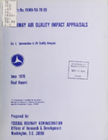 Highway Air Quality Impact Appraisals Volume I  Introduction to Air Quality Analysis