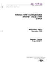 Navigation Technologies Market Validation Study Management Report