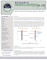 Analysis of Driven Pile Capacity within PreBored Soil  Research Project Capsule